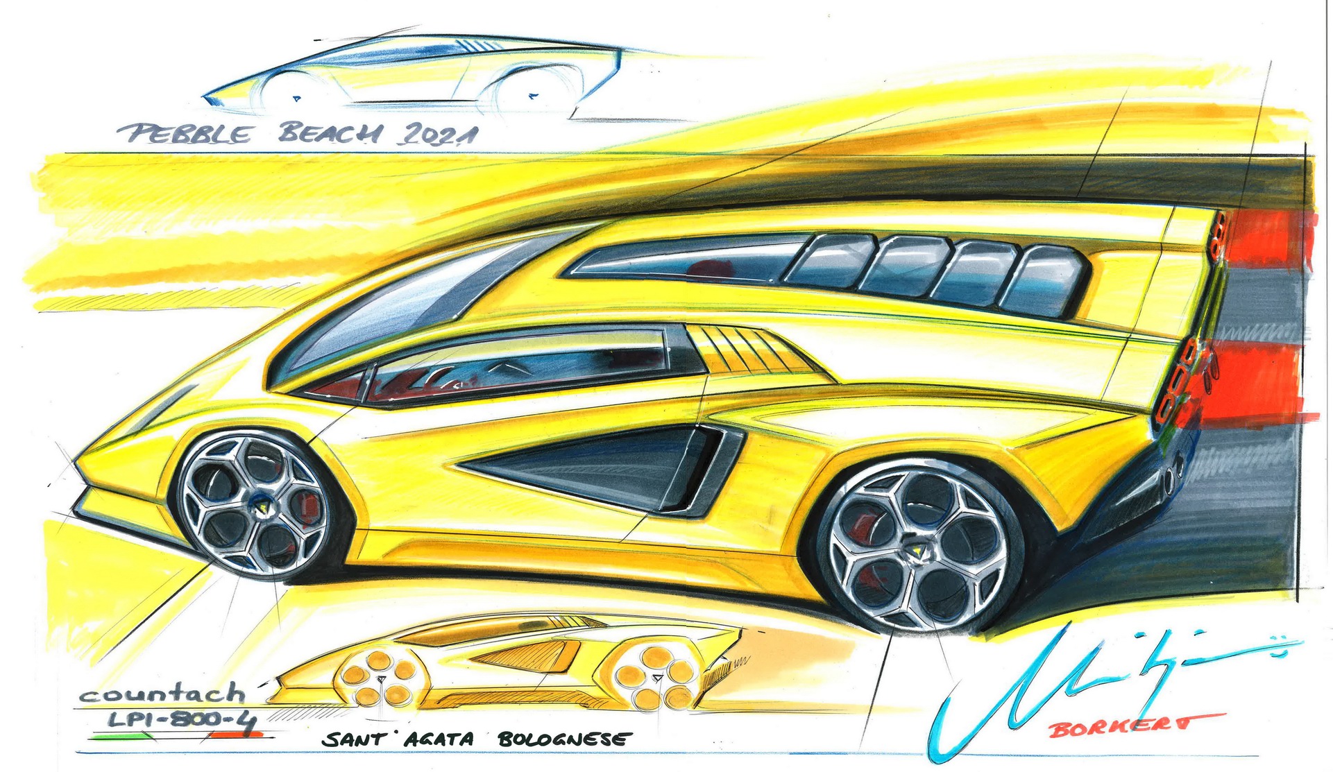 2022 Lamborghini Countach LPI 800-4 Design Sketch Wallpapers #141 of 142