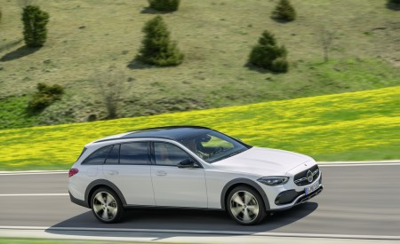 2022 Mercedes-Benz C-Class All-Terrain (Color: Opalite White Bright) Side Wallpapers 450x275 (2)