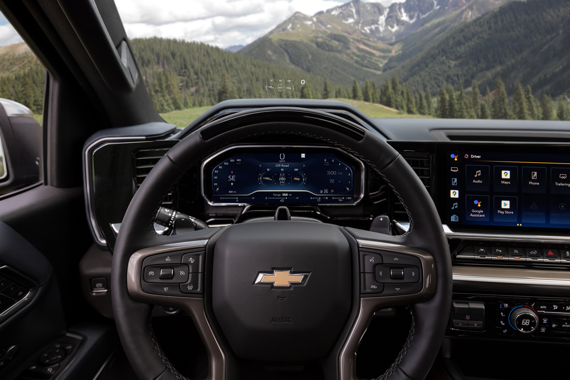 2022 Chevrolet Silverado High Country Interior Steering Wheel Wallpapers (4)