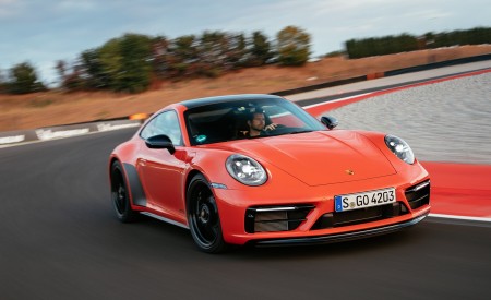 2022 Porsche 911 Carrera 4 GTS (Color: Lava Orange) Front Three-Quarter Wallpapers 450x275 (2)