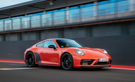 2022 Porsche 911 Carrera 4 GTS (Color: Lava Orange) Front Three-Quarter Wallpapers 450x275 (27)