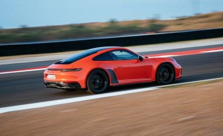 2022 Porsche 911 Carrera 4 GTS (Color: Lava Orange) Rear Three-Quarter Wallpapers 450x275 (7)