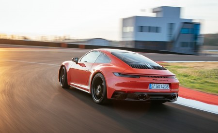 2022 Porsche 911 Carrera 4 GTS (Color: Lava Orange) Rear Three-Quarter Wallpapers 450x275 (20)