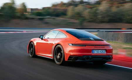 2022 Porsche 911 Carrera 4 GTS (Color: Lava Orange) Rear Three-Quarter Wallpapers 450x275 (8)