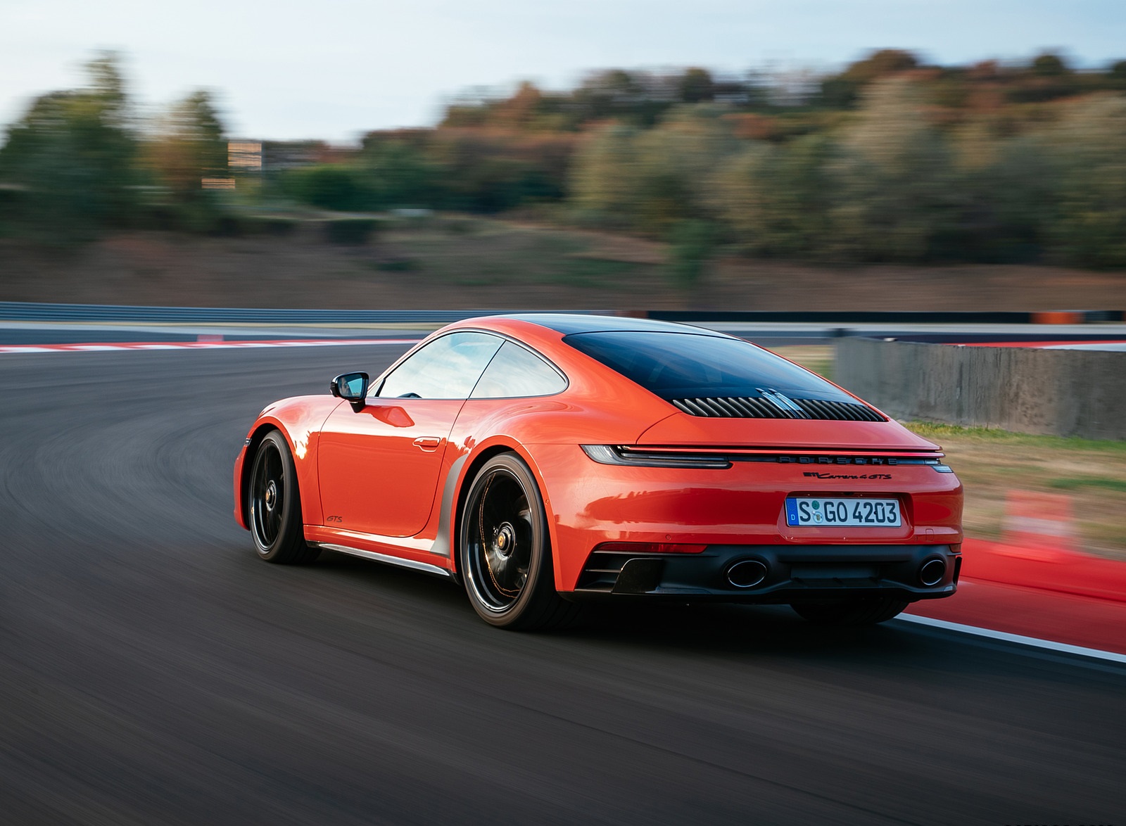 2022 Porsche 911 Carrera 4 GTS (Color: Lava Orange) Rear Three-Quarter Wallpapers (8)
