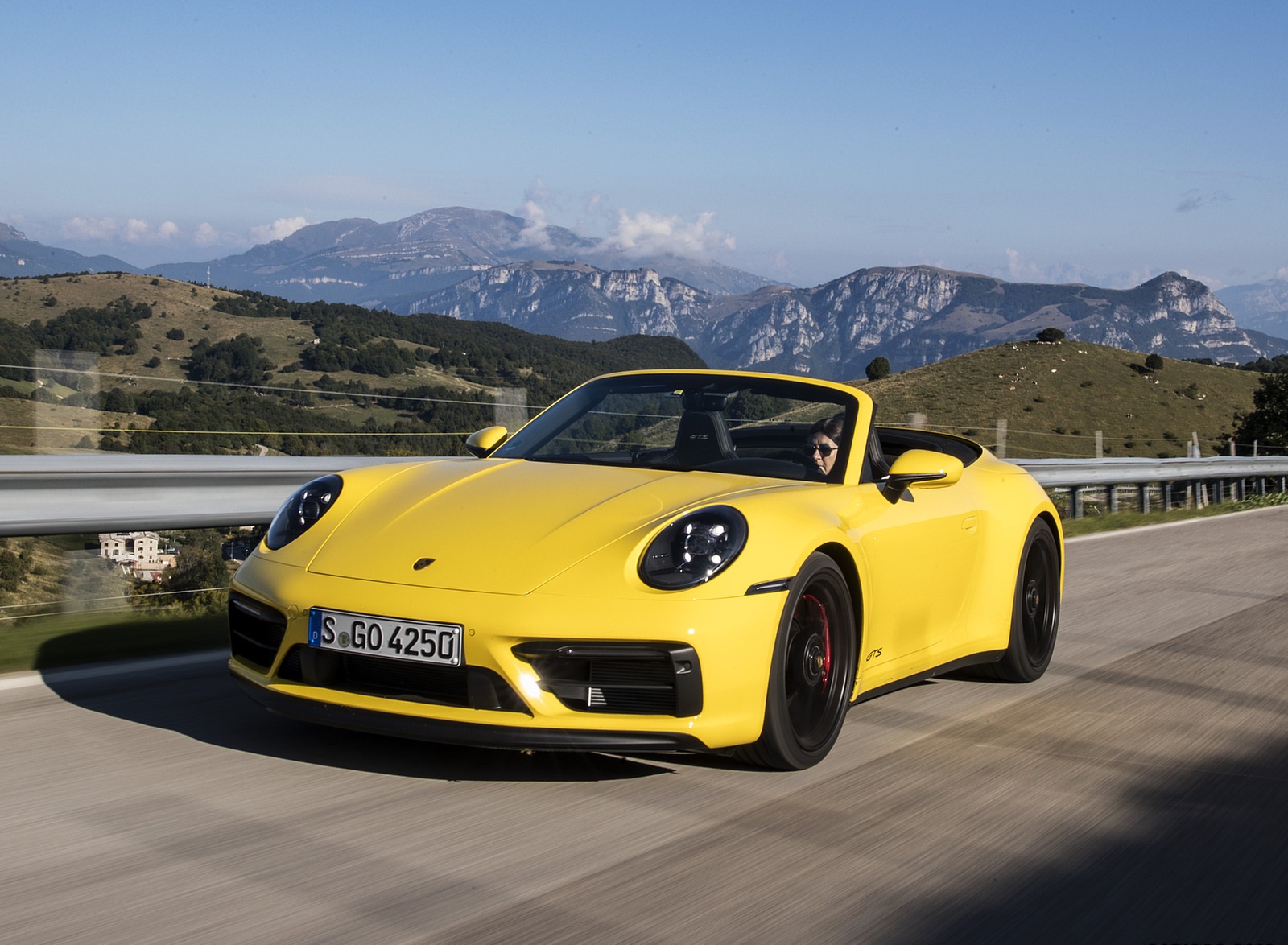 2022 Porsche 911 Carrera GTS Cabriolet (Color: Racing Yellow) Front Three-Quarter Wallpapers (1)