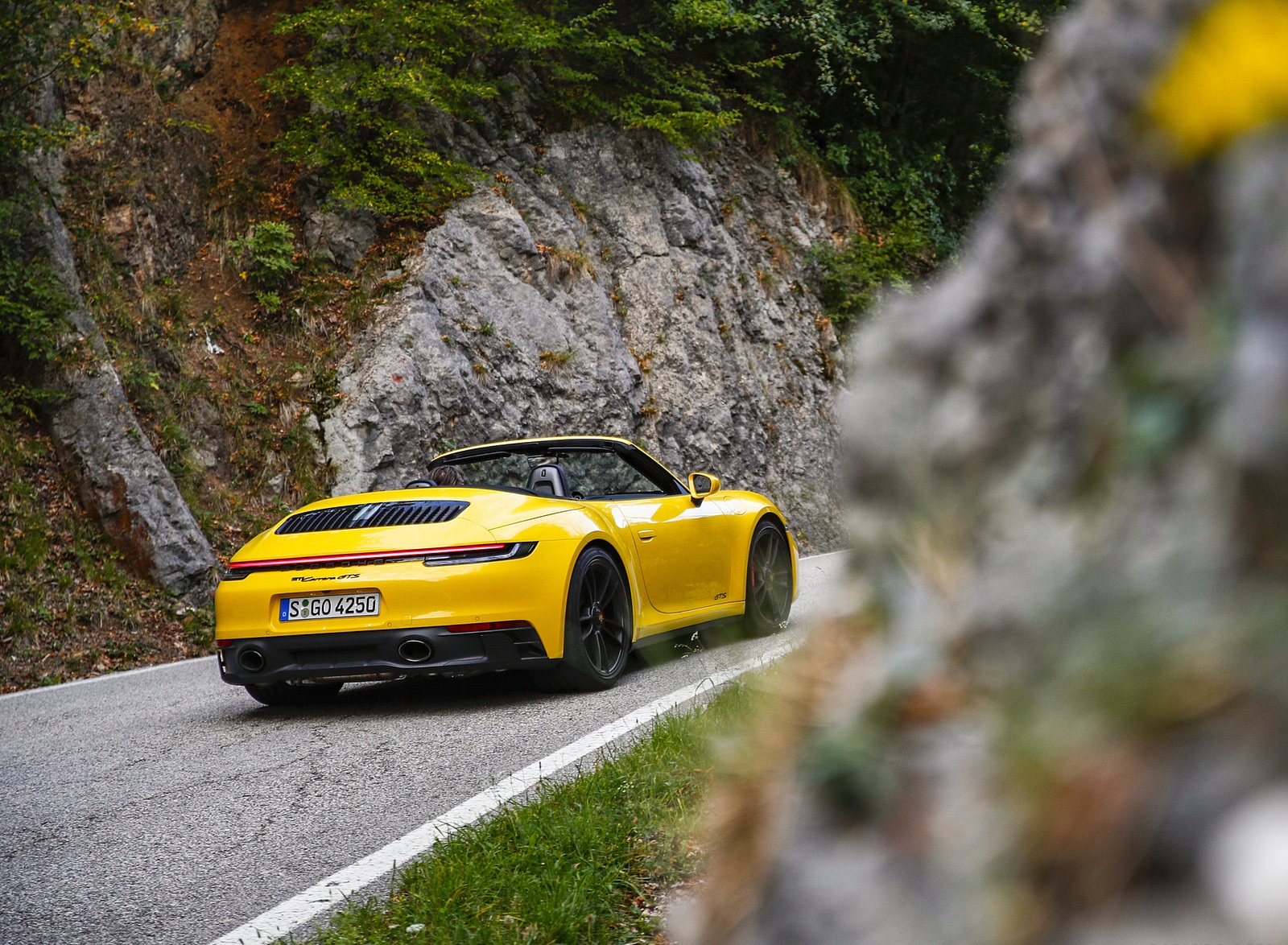 2022 Porsche 911 Carrera GTS Cabriolet (Color: Racing Yellow) Rear Three-Quarter Wallpapers (9)