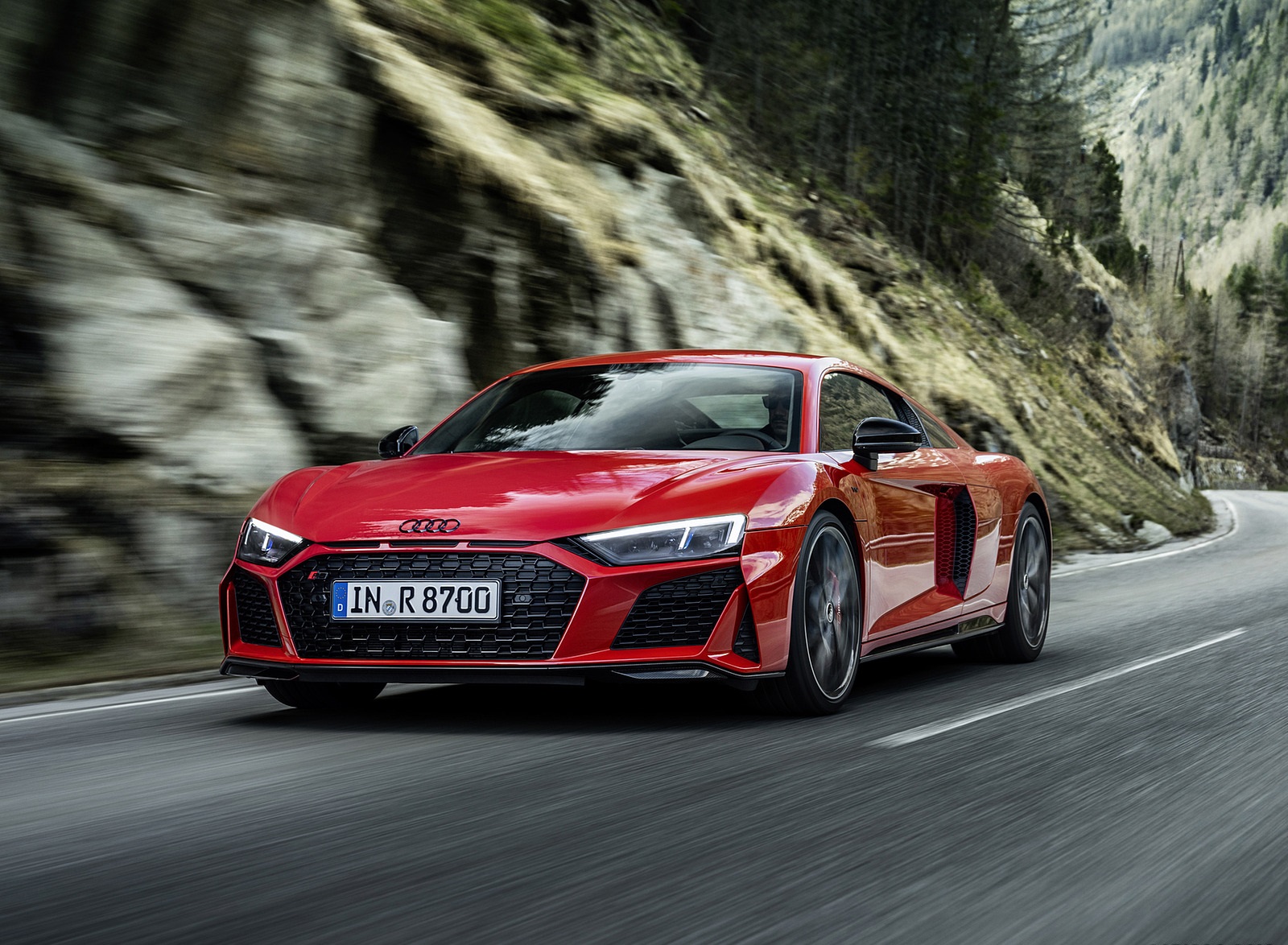 2022 Audi R8 Coupe V10 Performance RWD (Color: Tango Red) Front Three-Quarter Wallpapers (1). Download Wallpaper