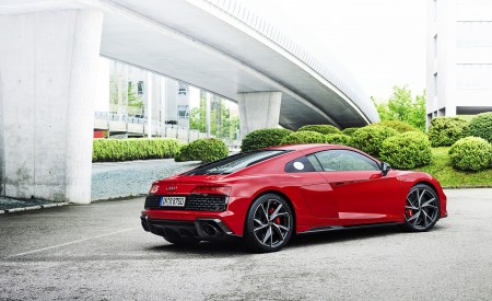 2022 Audi R8 Coupe V10 Performance RWD (Color: Tango Red) Rear Three-Quarter Wallpapers 450x275 (6)