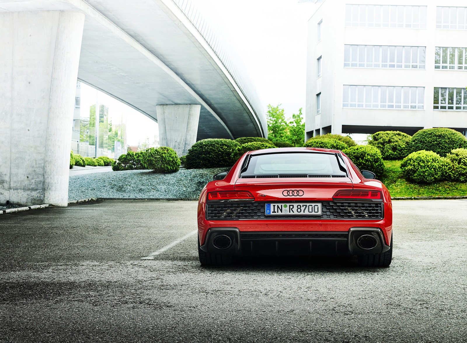 2022 Audi R8 Coupe V10 Performance RWD (Color: Tango Red) Rear Wallpapers #7 of 163