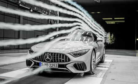 2022 Mercedes-AMG SL 55 4MATIC+ (Color: Alpine Grey Uni) Aerodynamics Wallpapers 450x275 (57)