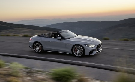 2022 Mercedes-AMG SL 55 4MATIC+ (Color: Alpine Grey Uni) Side Wallpapers 450x275 (10)