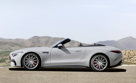 2022 Mercedes-AMG SL 55 4MATIC+ (Color: Alpine Grey Uni) Side Wallpapers 450x275 (38)