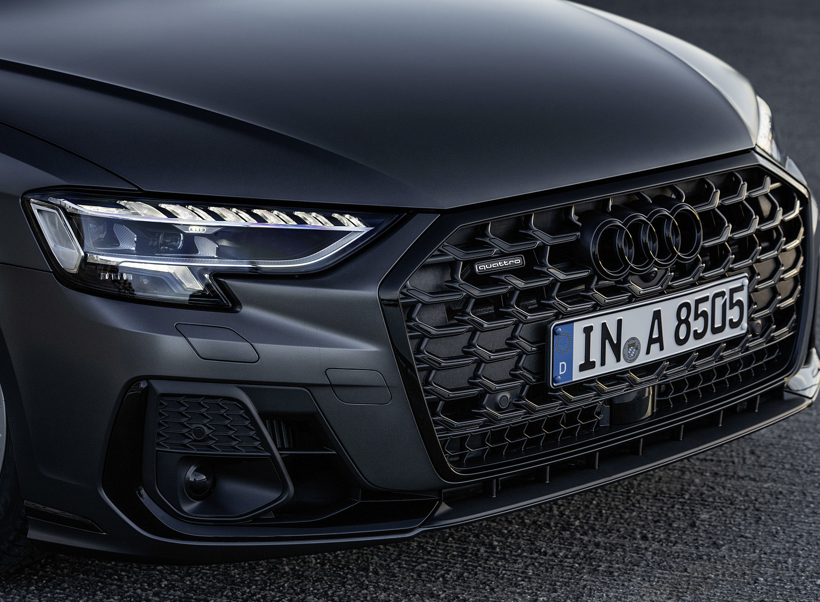 2022 Audi A8 (Color: Daytona Grey Matt Effect) Headlight Wallpapers #40 of 64