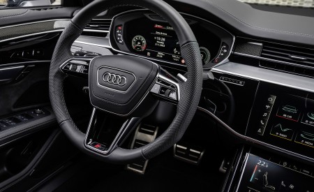 2022 Audi A8 (Color: Daytona Grey Matt Effect) Interior Steering Wheel Wallpapers 450x275 (15)