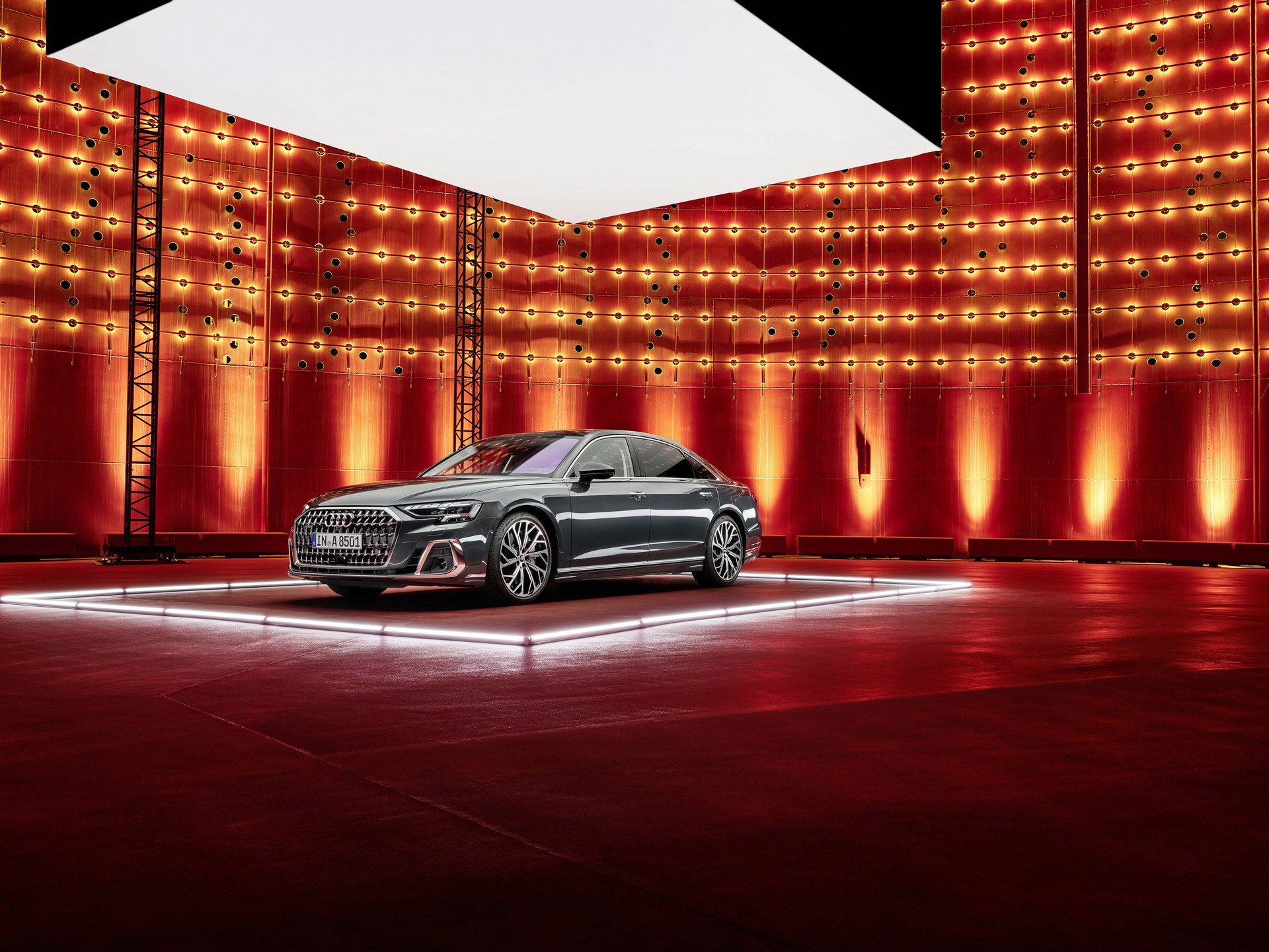 2022 Audi A8 L (Color: Manhattan Grey) Front Three-Quarter Wallpapers #70 of 91