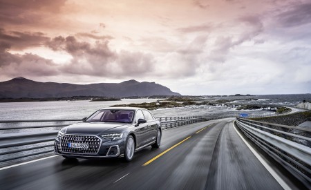 2022 Audi A8 L (Color: Manhattan Grey) Front Wallpapers  450x275 (13)