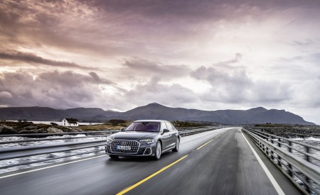 2022 Audi A8 L (Color: Manhattan Grey) Front Wallpapers 450x275 (14)