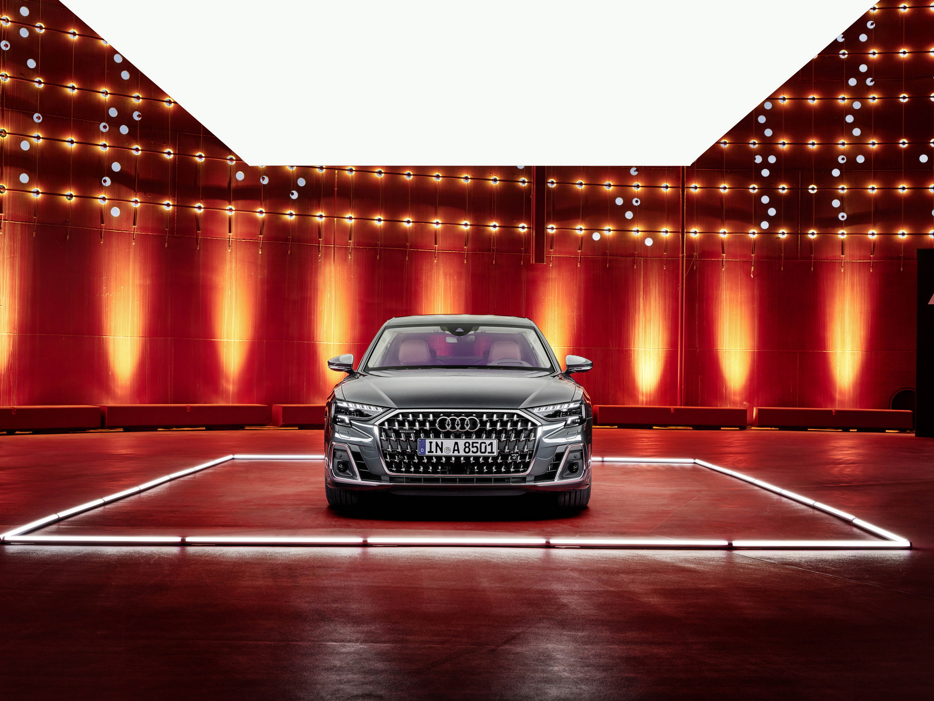 2022 Audi A8 L (Color: Manhattan Grey) Front Wallpapers #71 of 91