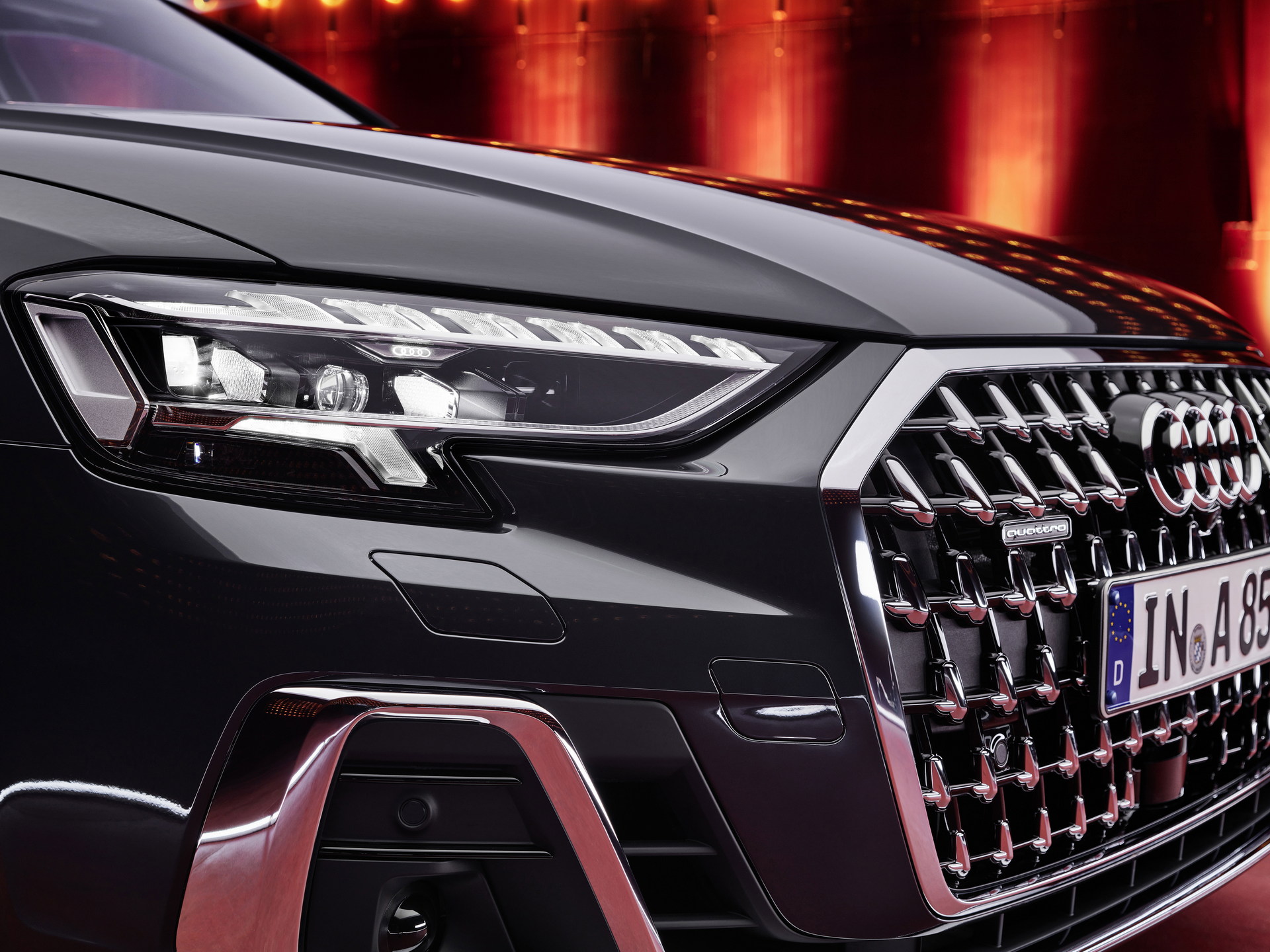 2022 Audi A8 L (Color: Manhattan Grey) Headlight Wallpapers #78 of 91