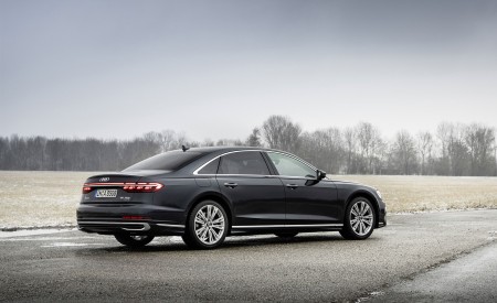 2022 Audi A8 L (Color: Manhattan Grey) Rear Three-Quarter Wallpapers 450x275 (90)