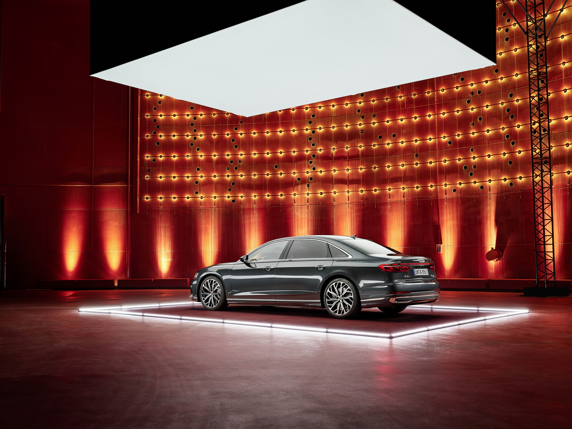 2022 Audi A8 L (Color: Manhattan Grey) Rear Three-Quarter Wallpapers #73 of 91