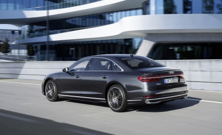 2022 Audi A8 L (Color: Manhattan Grey) Rear Three-Quarter Wallpapers 450x275 (4)