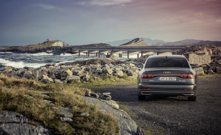 2022 Audi A8 L (Color: Manhattan Grey) Rear Wallpapers 450x275 (38)