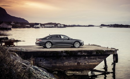 2022 Audi A8 L (Color: Manhattan Grey) Side Wallpapers 450x275 (47)