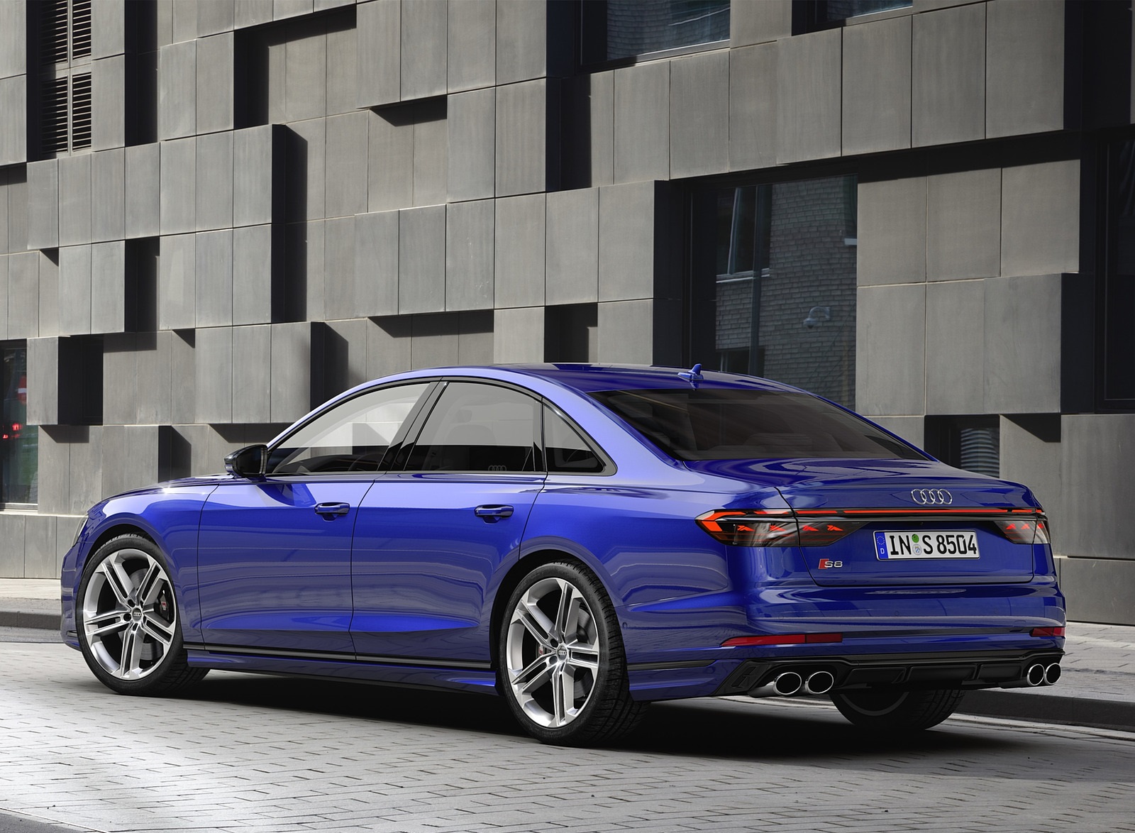 2022 Audi S8 (Color: Ultra Blue) Rear Three-Quarter Wallpapers (7)