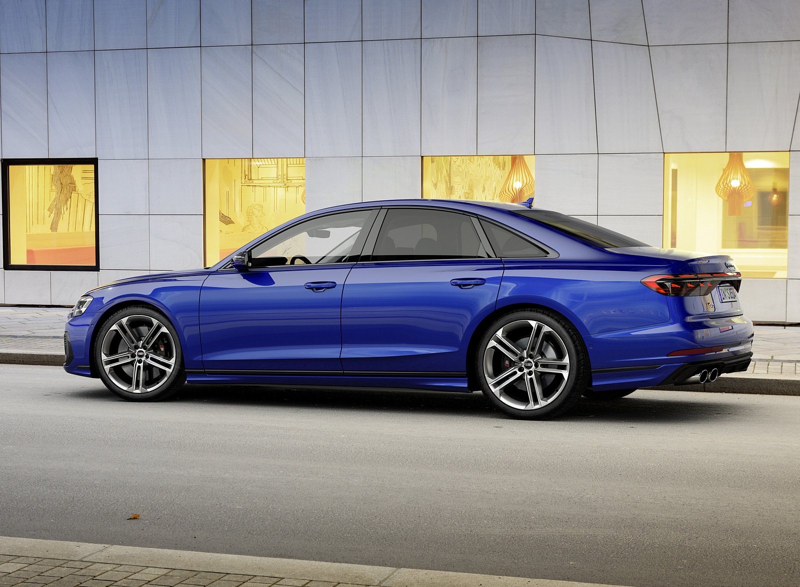 2022 Audi S8 (Color: Ultra Blue) Side Wallpapers (5)