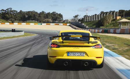 2022 Porsche 718 Cayman GT4 RS (Color: Racing Yellow) Rear Wallpapers 450x275 (223)