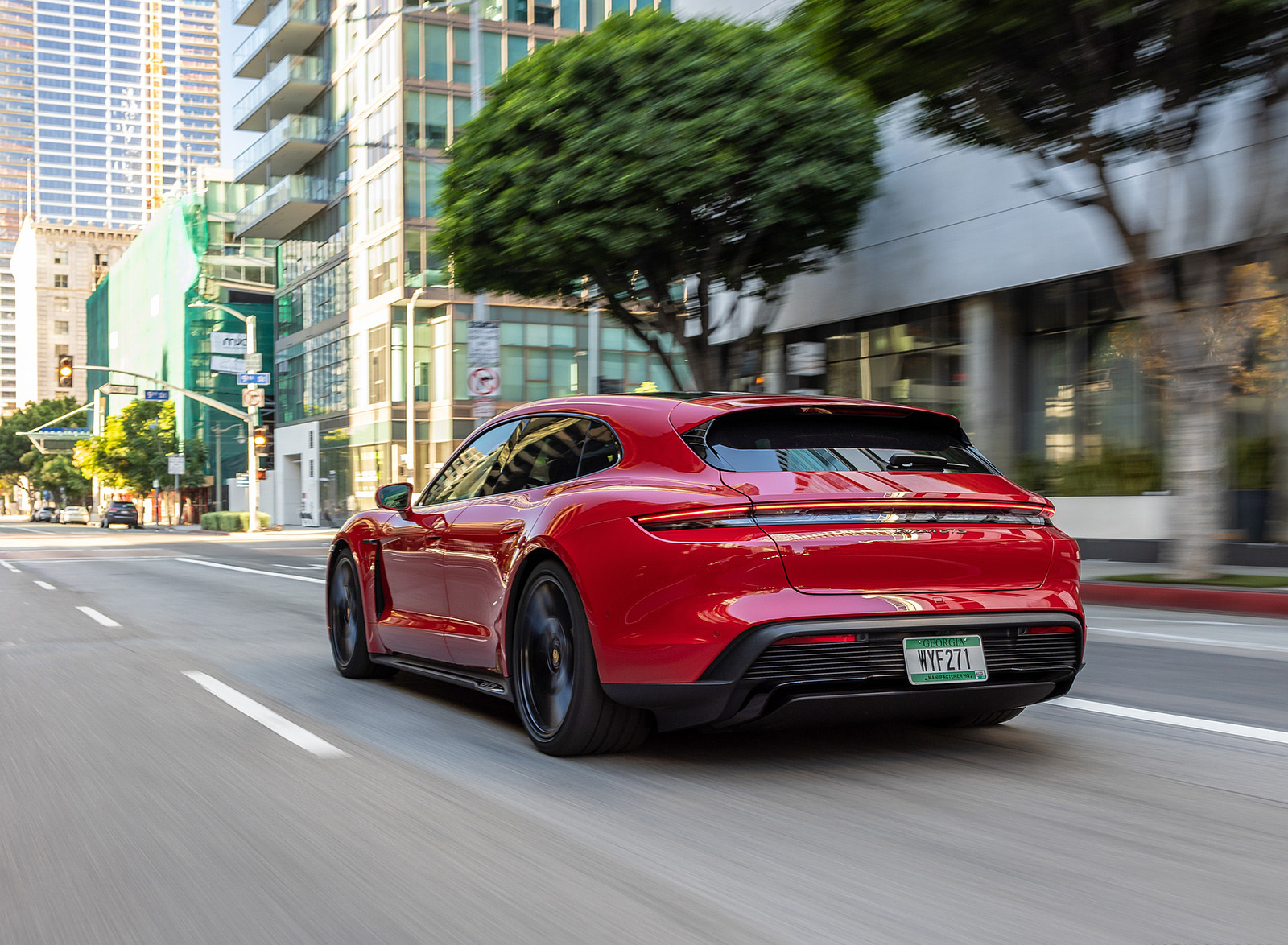 2022 Porsche Taycan GTS Sport Turismo (Color: Carmine Red) Rear Three-Quarter Wallpapers #17 of 168