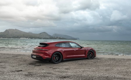 2022 Porsche Taycan GTS Sport Turismo (Color: Carmine Red) Rear Three-Quarter Wallpapers 450x275 (102)