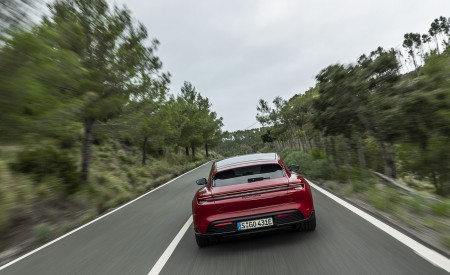 2022 Porsche Taycan GTS Sport Turismo (Color: Carmine Red) Rear Wallpapers 450x275 (46)