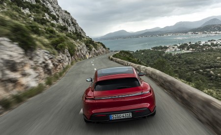 2022 Porsche Taycan GTS Sport Turismo (Color: Carmine Red) Rear Wallpapers 450x275 (28)