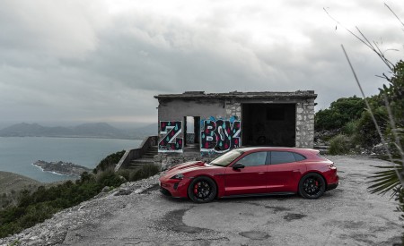 2022 Porsche Taycan GTS Sport Turismo (Color: Carmine Red) Side Wallpapers 450x275 (95)