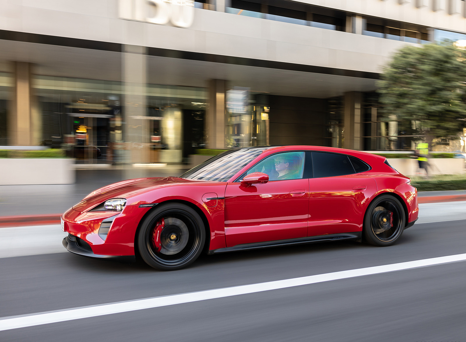 2022 Porsche Taycan GTS Sport Turismo (Color: Carmine Red) Side Wallpapers #18 of 168