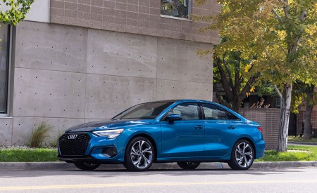 2022 Audi A3 (Color: Atoll Blue; US-Spec) Front Three-Quarter Wallpapers 450x275 (29)