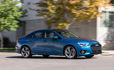 2022 Audi A3 (Color: Atoll Blue; US-Spec) Front Three-Quarter Wallpapers 450x275 (22)
