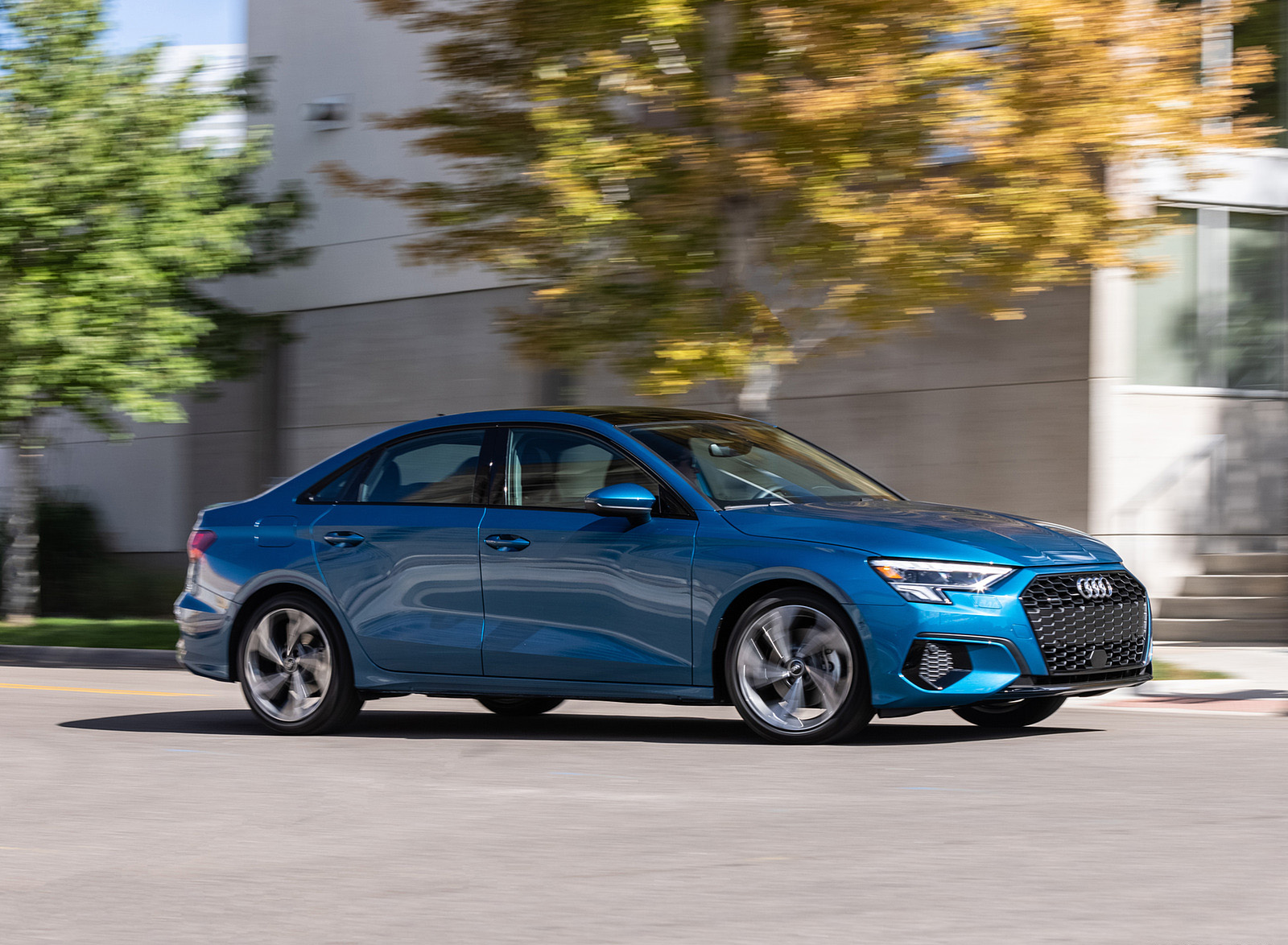 2022 Audi A3 (Color: Atoll Blue; US-Spec) Front Three-Quarter Wallpapers #22 of 58