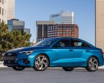 2022 Audi A3 (Color: Atoll Blue; US-Spec) Front Three-Quarter Wallpapers  150x120