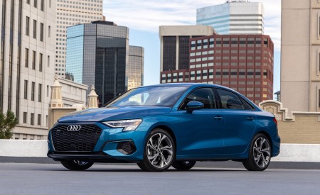 2022 Audi A3 (Color: Atoll Blue; US-Spec) Front Three-Quarter Wallpapers  450x275 (28)