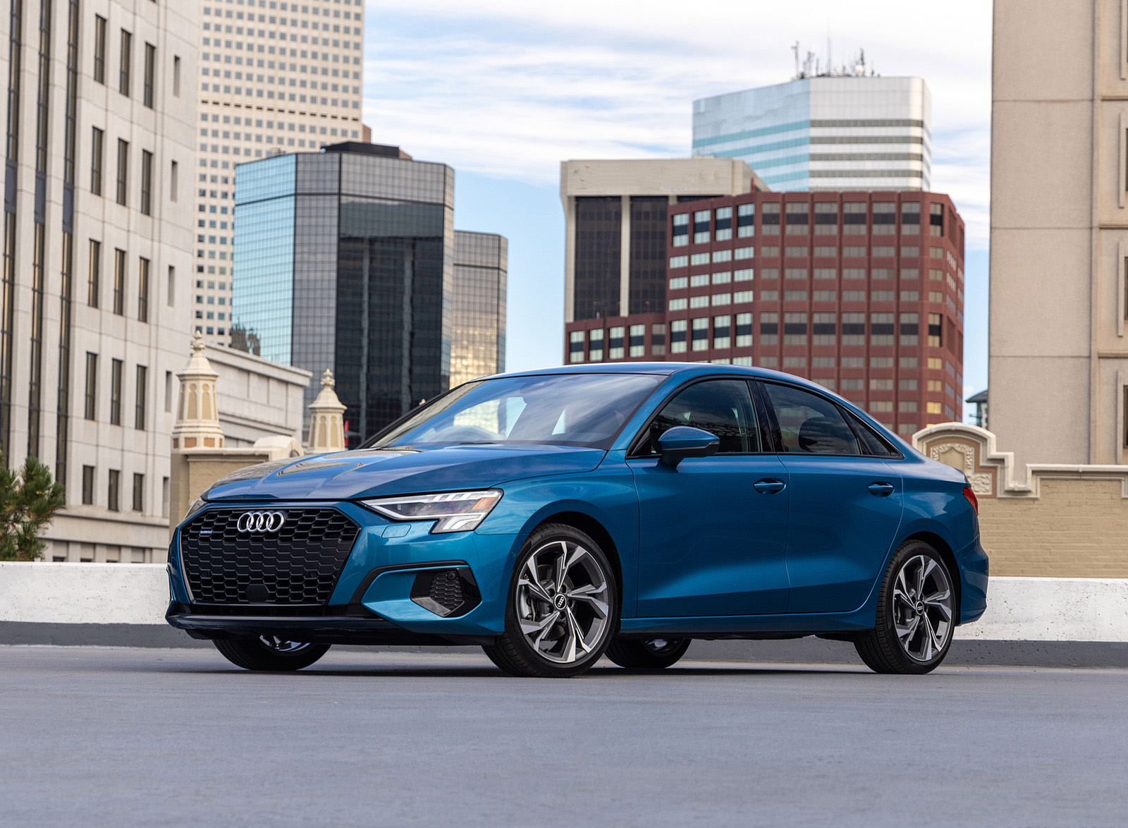 2022 Audi A3 (Color: Atoll Blue; US-Spec) Front Three-Quarter Wallpapers  #28 of 58