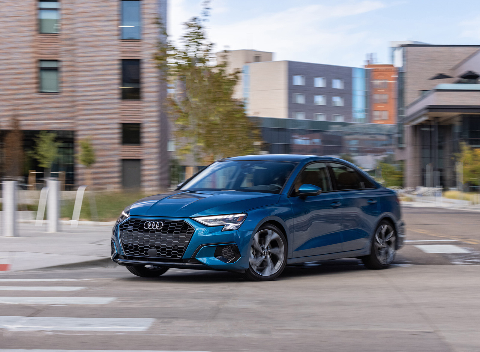 2022 Audi A3 (Color: Atoll Blue; US-Spec) Front Three-Quarter Wallpapers #19 of 58