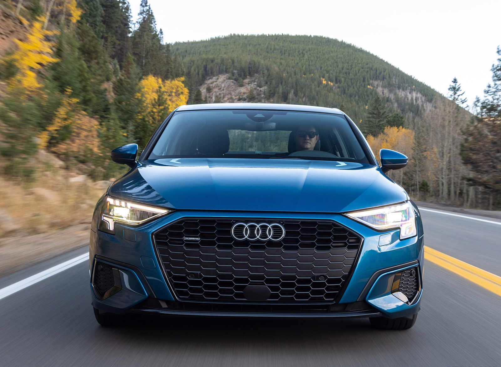 2022 Audi A3 (Color: Atoll Blue; US-Spec) Front Wallpapers (8)
