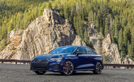 2022 Audi S3 (Color: Navarra Blue; US-Spec) Front Three-Quarter Wallpapers 450x275 (68)