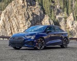 2022 Audi S3 (Color: Navarra Blue; US-Spec) Front Three-Quarter Wallpapers 150x120