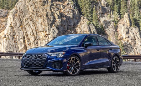2022 Audi S3 (Color: Navarra Blue; US-Spec) Front Three-Quarter Wallpapers 450x275 (71)