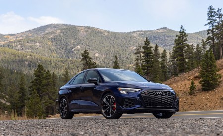 2022 Audi S3 (Color: Navarra Blue; US-Spec) Front Three-Quarter Wallpapers 450x275 (73)